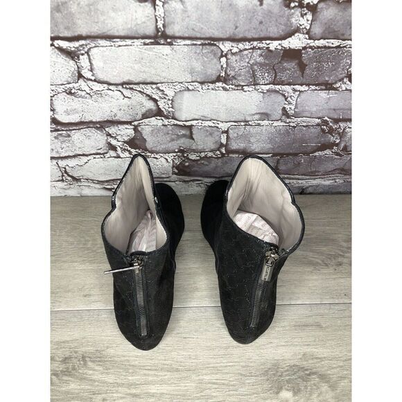 Aquatalia Black Suede Leather Wedge Back Zipper Booties Women’s Sz 8M US/38.5EU - Picture 5 of 16